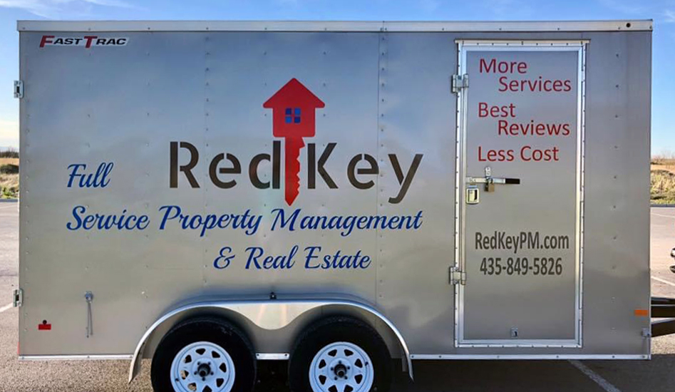 Red Key Trailer Sign