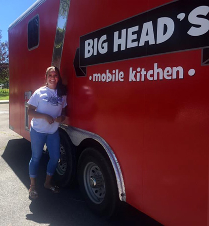 Big Head's Mobile Kitchen Trailor Sign